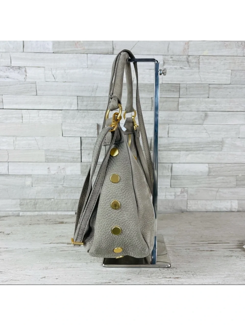 Hammett medium Becker handbag Pebbled Leather Hobo Bag with brushed gold